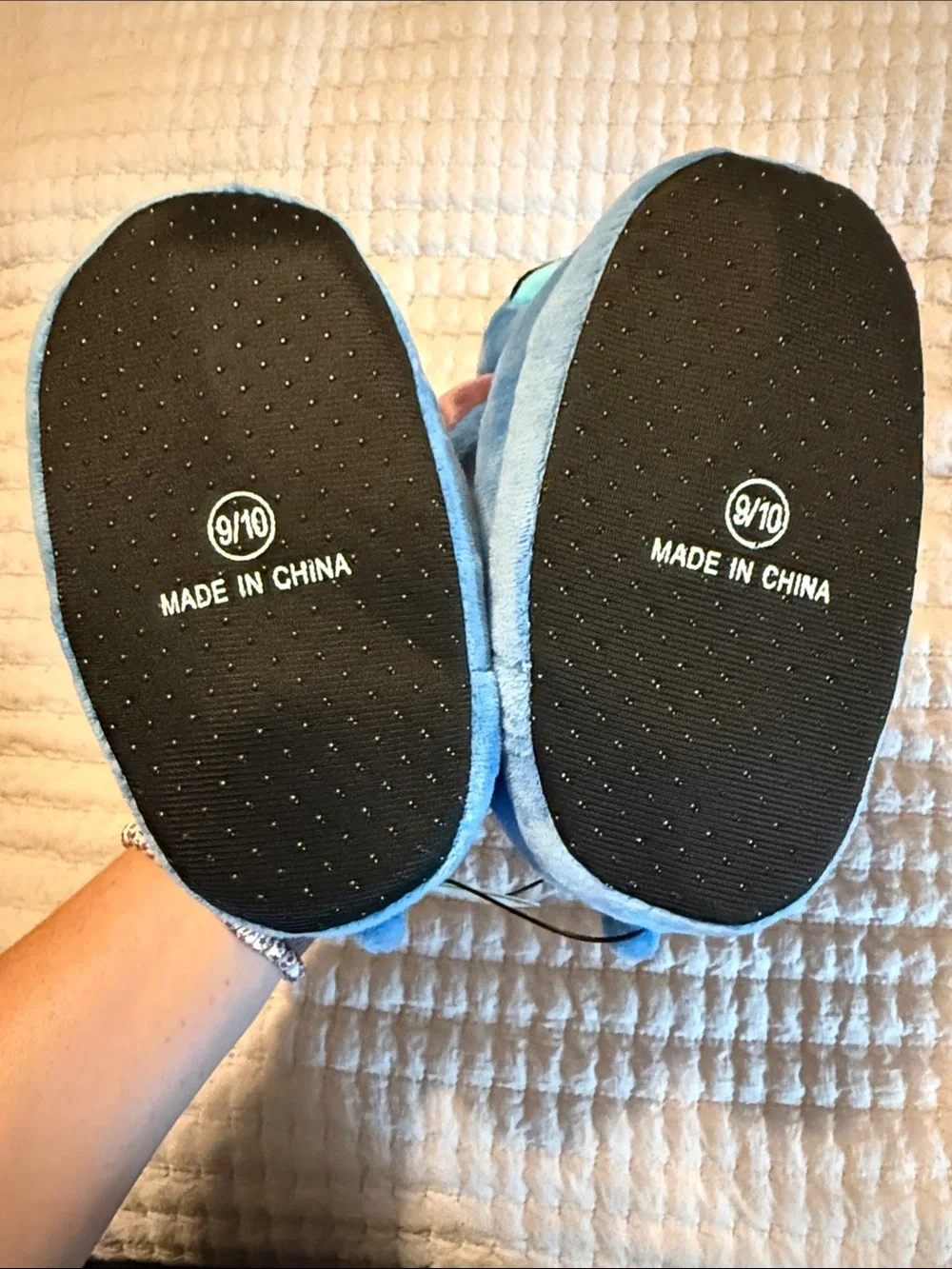 Disney Blue Stitch Plush Slip-On Slippers